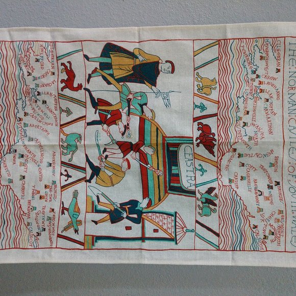 Norman Castles South Wale Linen Cotton Tea Towel England - Picture 4 of 6